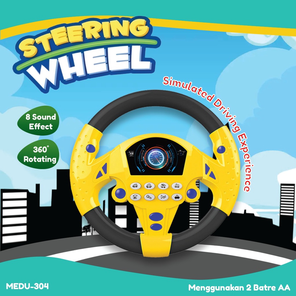 permainan mainan maenan game games Anak Setir Setiran Mobil STEERING WEEL MUSIC