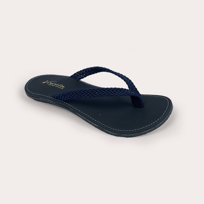 Sandal Jepit Wanita Sol Karet Flat Webbing Anyam Anti Licin Virosta Devona