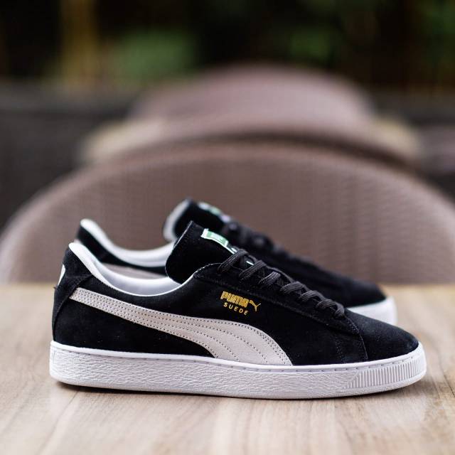 PUMA SUEDE BLACK WHITE PADDING WHITE