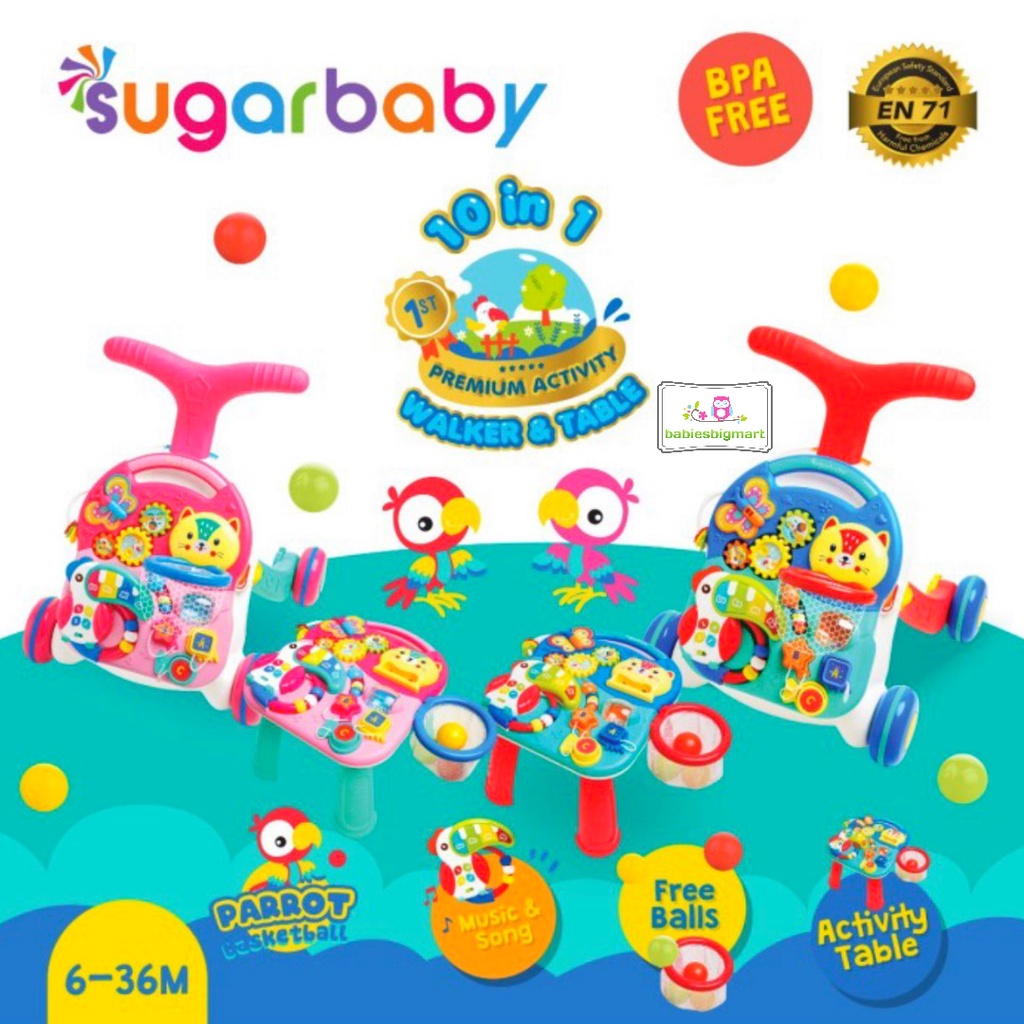 Sugarbaby 10IN1 Premium Activity Walker &amp; Table Fun Walker Sugar Baby