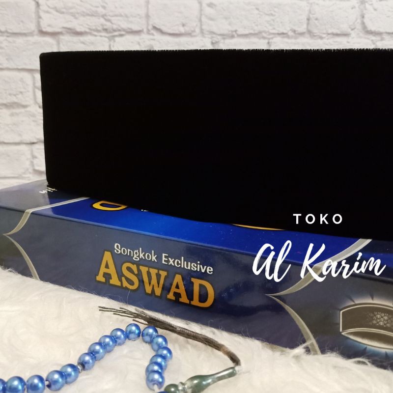 Songkok, peci, kopiah bludru hitam Aswad AC