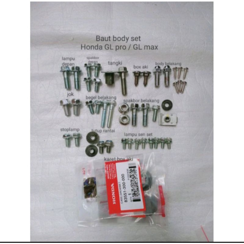 baut body set honda gl pro gl max