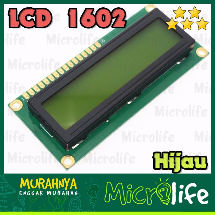 LCD 1602 16x2 2x16 Green Display Module Layar Hijau