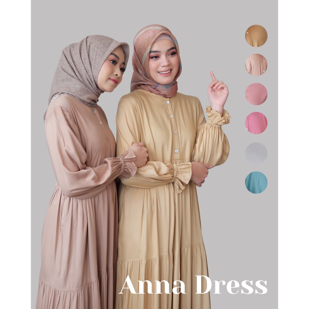 Anna Dress | Gamis Wanita Polos | Gamis Kondangan