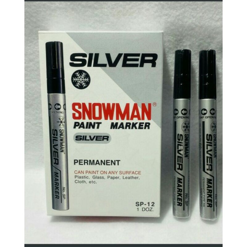 

spidol permanent snowman.silver.SP-12.isi.12pcs