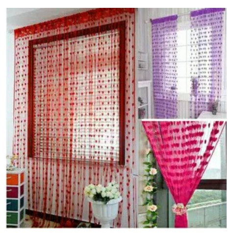 AND / COD / Tirai love Tirai Pintu Dan Jendela Benang Motif Love Motif Kupu-kupu Tirai RT-65-TL