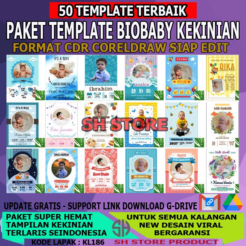 Paket Template Biobaby Biodata Bayi Model Terbaru CDR Tinggal Edit Usaha Percetakan Termurah Terlari