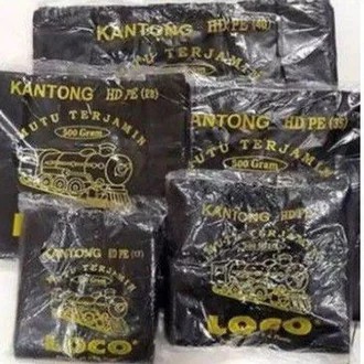 Kantong Plastik Kresek Loco Tebal Hitam 500 gram ukuran 28 - 40