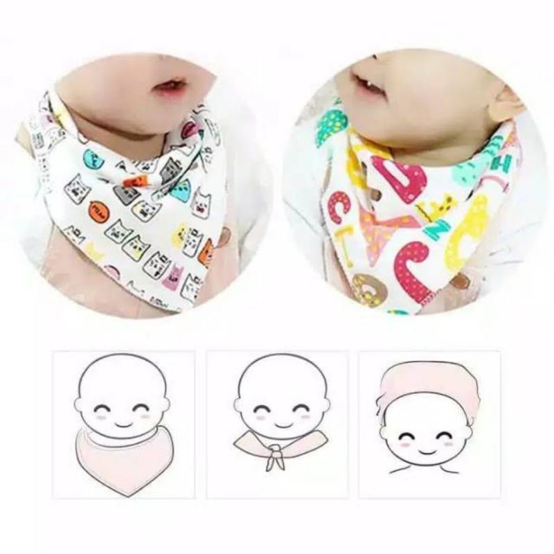 Celemek Bayi Motif Lucu Slabber Bayi Segitiga