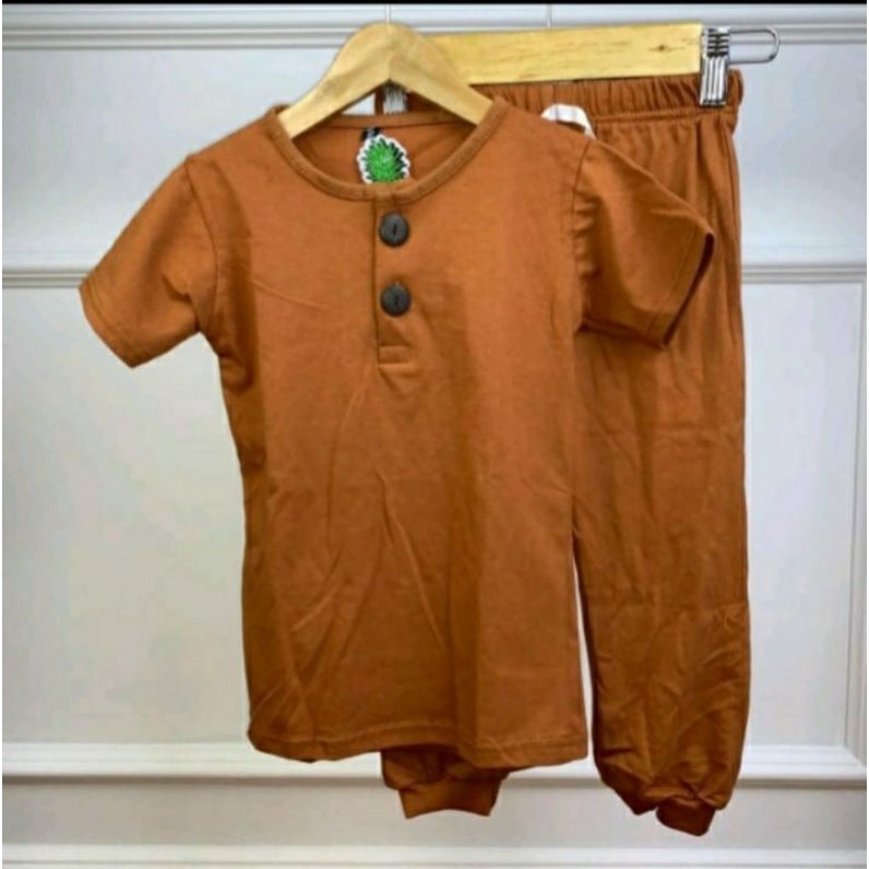 SETELAN PAJAMAS BUTTON by PINEAPPLE KIDS