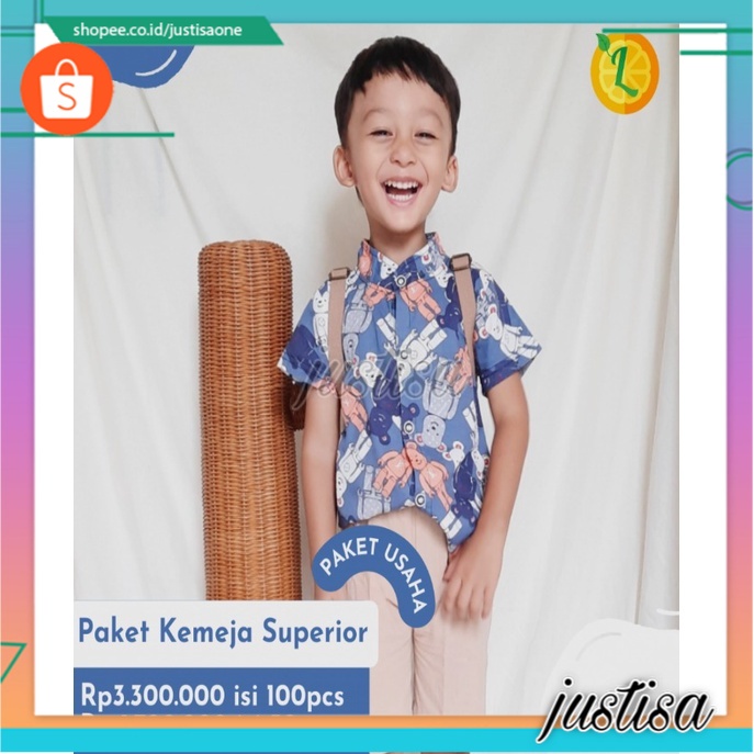 Promo !! paket setelan kemeja anak import / PAKET SETELAN KEMEJA SUPERIOR isi 50pcs