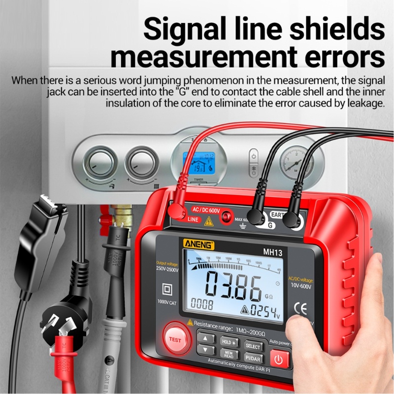 Megohmmeter Digital Insulasi Resistensi 100 Grup Data-Power-Off Otomatis Untuk Industria