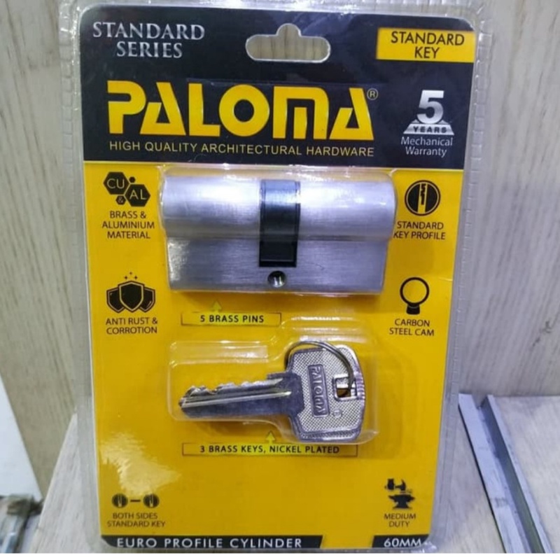 DOUBLE CYLINDER ANAK KUNCI PALOMA CLP 104 DC-SK  60mm STD KEY 6CM