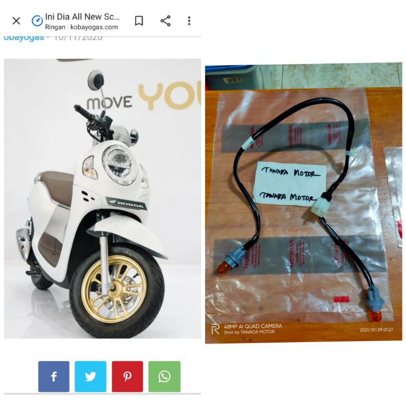 SOKET FITTING LAMPU SEN SEIN DEPAN HONDA NEW SCOOPY ESP LED 2021