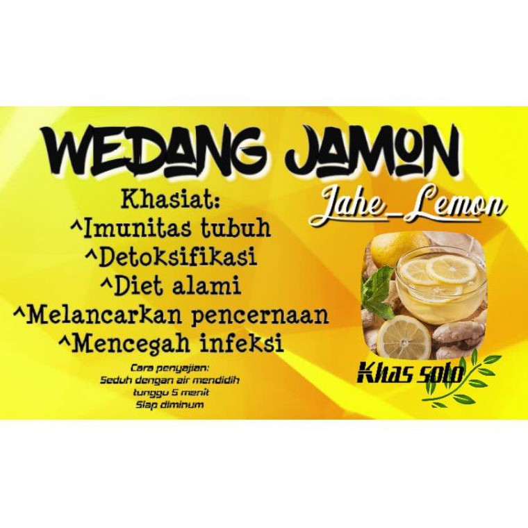 

WEDANG JAMON (JAHE REMPAH LEMON) REMPAH KOMPLIT KHAS SOLO