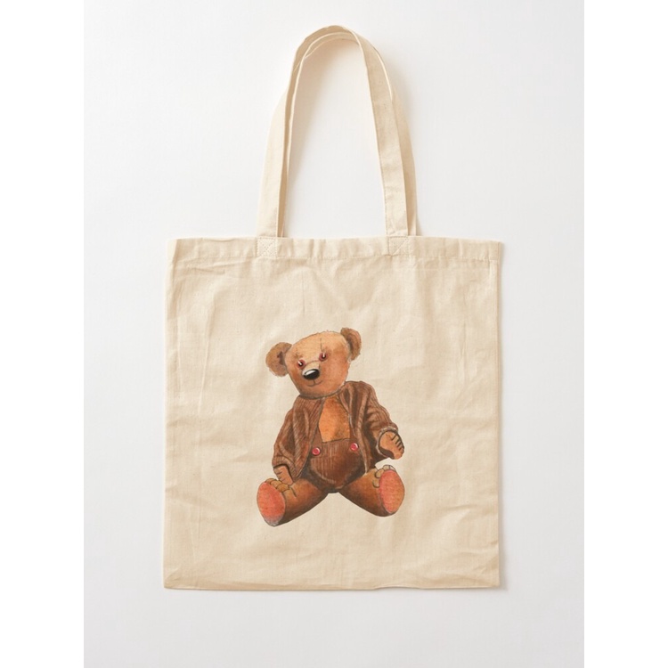 fluffy bear tote bag