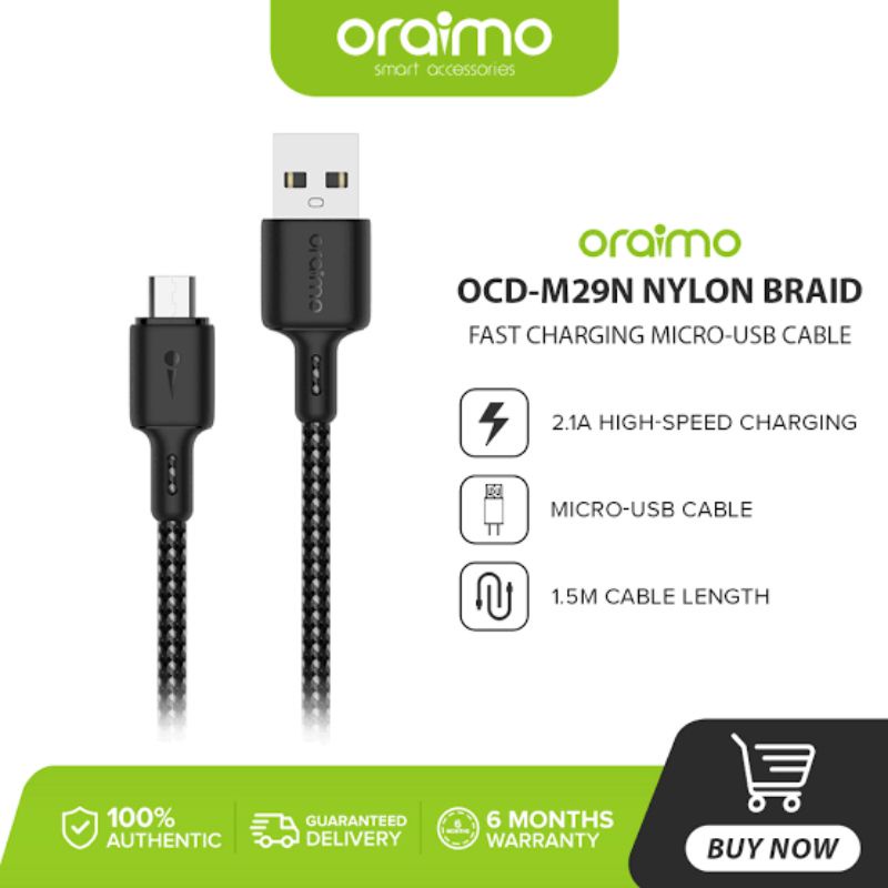 Kabel Oraimo Micro USB Fast Charging OCD-M29N 1,5Meter