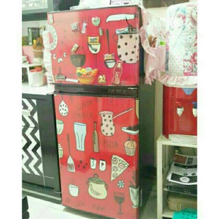  Stiker  Kulkas  Kitchen Aneka Warna 2 Pintu sticker kulkas  