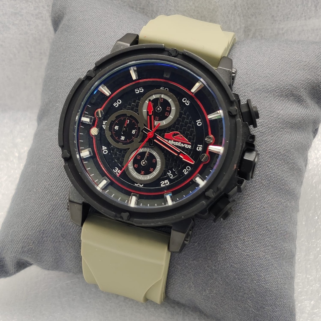 Jam Tangan Pria E71805T Tali Rubber Tanggal Chrono Aktif Free Box &amp; Baterai