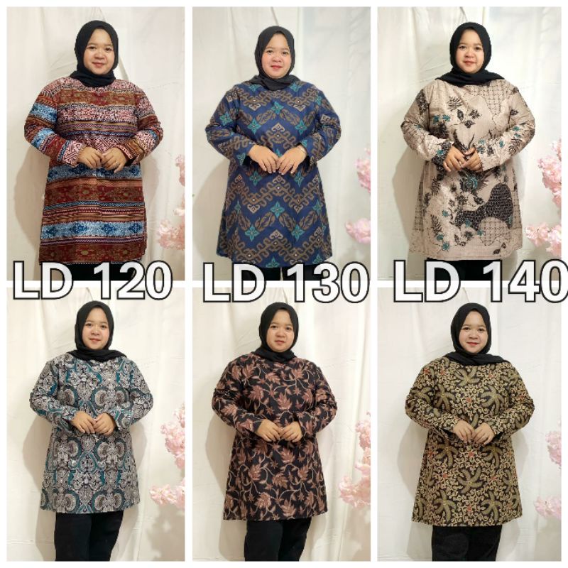 TUNIK BATIK JUMBO LD 120 CM/ LD 130 CM/LD 140 CM,ATASAN BATIK JUMBO BIG SIZE