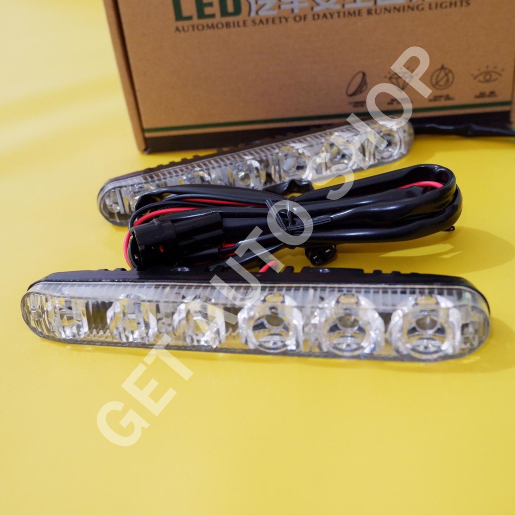 LAMPU LED DRL 6 TITIK | DRL LED MODEL FORTUNER TERANG 2 X 6 TITIK - LAMPU MOBIL - AKSESORIS EKSTERI-