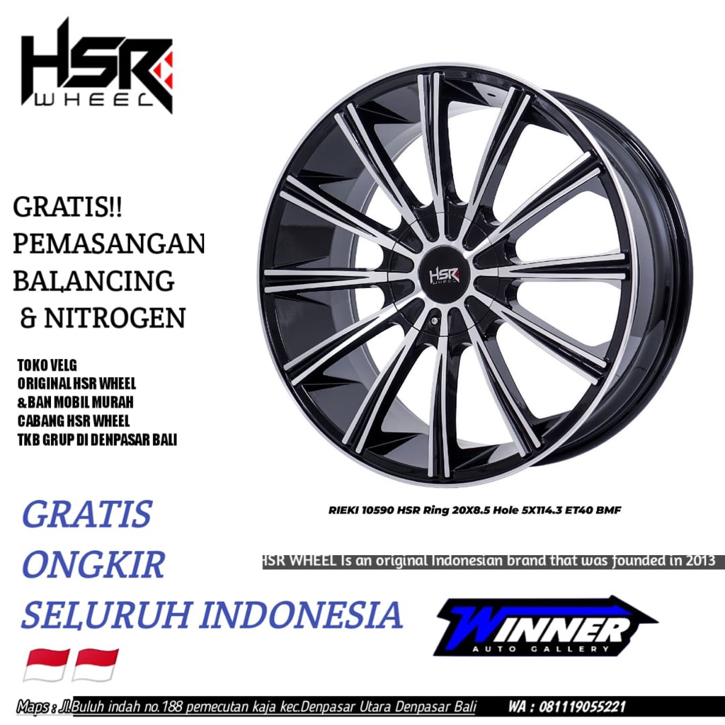 Velg Racing HSR Velg Mobil CRV Almaz Freelander Ring 20 Black Polish