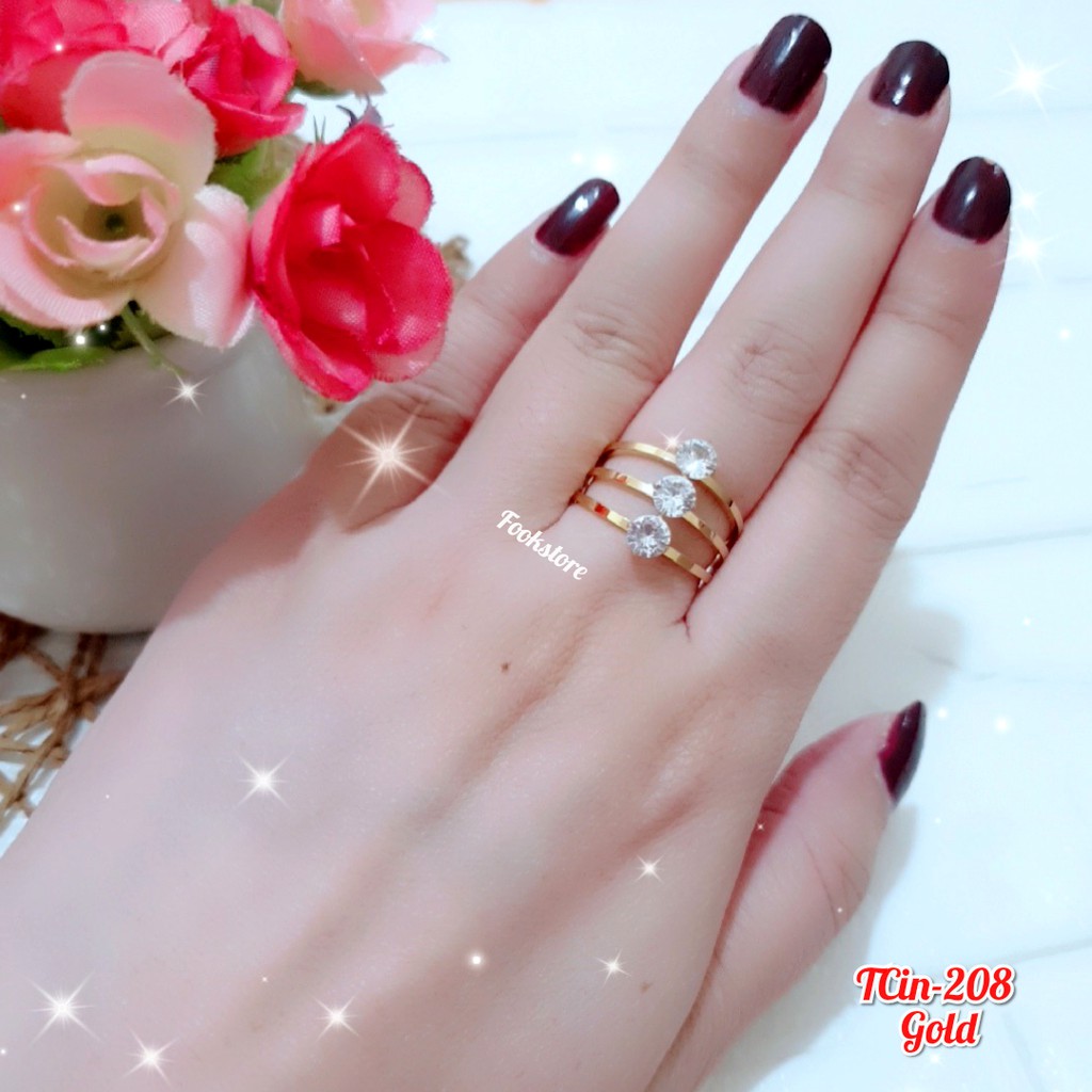 TERMURAH CINCIN TITANIUM WANITA/ANTI KARAT/ANTI ALERGI