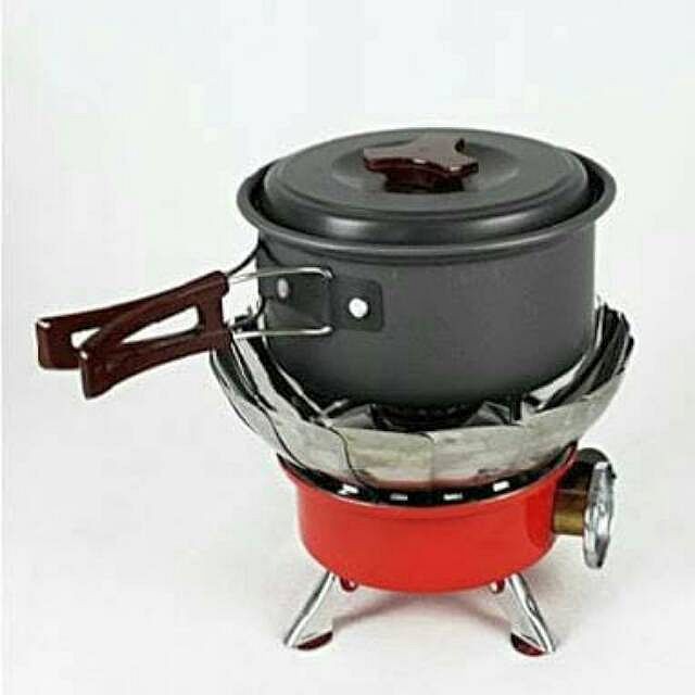 【COD】 Kompor Portable Mini Windproof` Kembang Cooking Mawar Kemah Outdoor Windprof Anti Angin