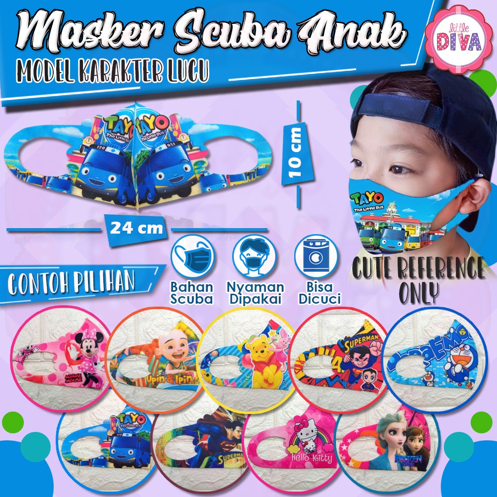 MASKER SCUBA ANAK MOTIF KARAKTER - Untuk Anak Cewek &amp; Cowok