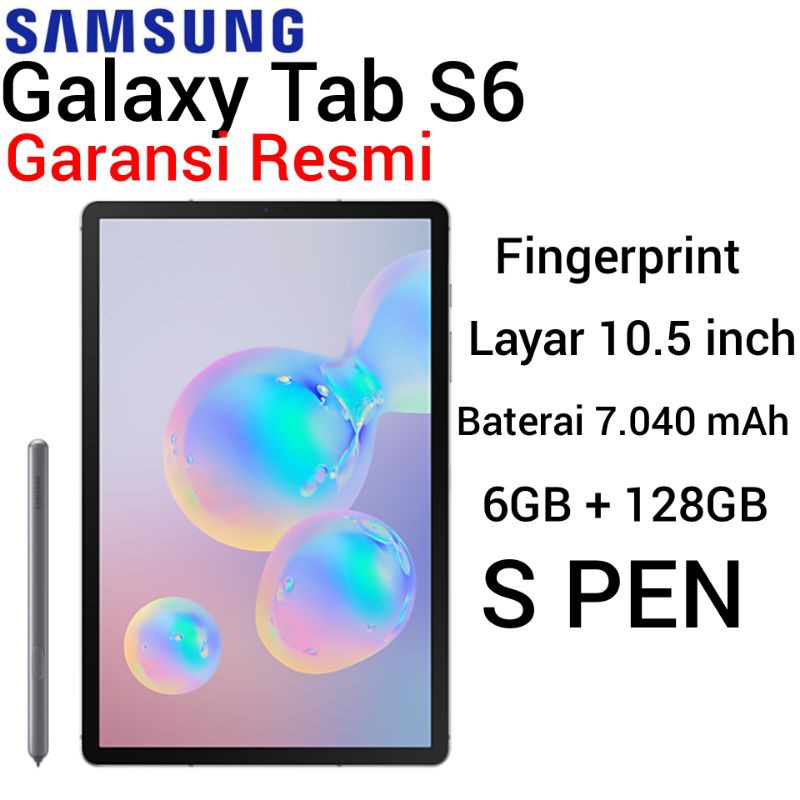 Samsung Galaxy Tab S6 6/128 Garansi Resmi Indonesia SEIN Tablet 10.5 inch RAM 6GB 128GB Fingerprint
