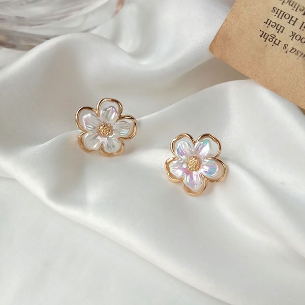 anting s925 bunga simpel new flower earrings (3F5) jan292