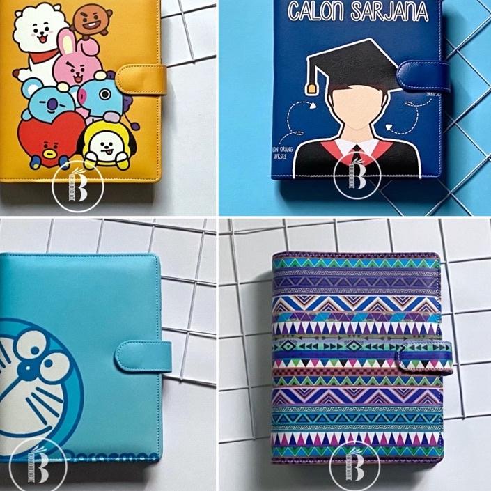

New! Bindermu Binder 04 Printing Motif Aesthetic Quotes Unicorn Kartun KPOP Doraemon Stitch Bahan Kulit Anti Air 20ring A5 26ring B5 6ring A6