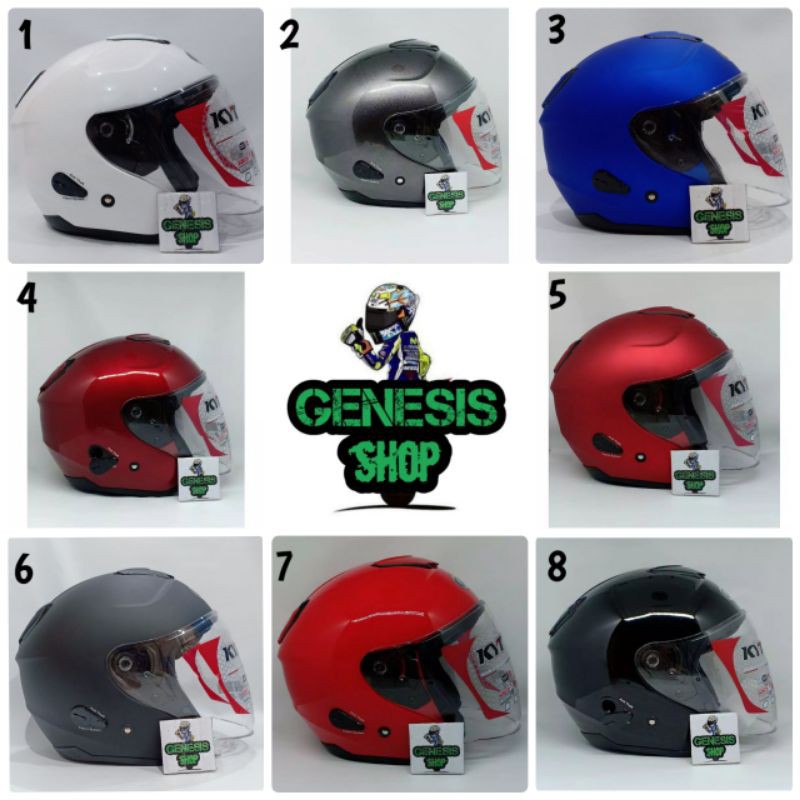 Helm KYT half face helm KYT KYOTO solid polos-1