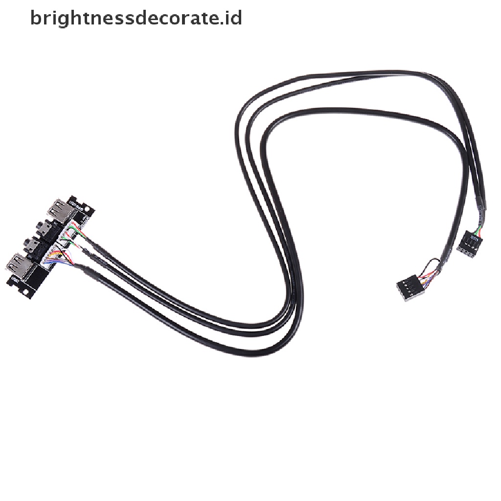 1pc Panel Depan Koneksi Usb 2.0 Audio Port Untuk Motherboard Komputer