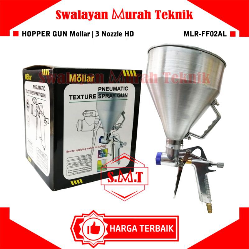 Spraygun Hopper MOLLAR  Spray Cement Gun Texture 3 Nozel