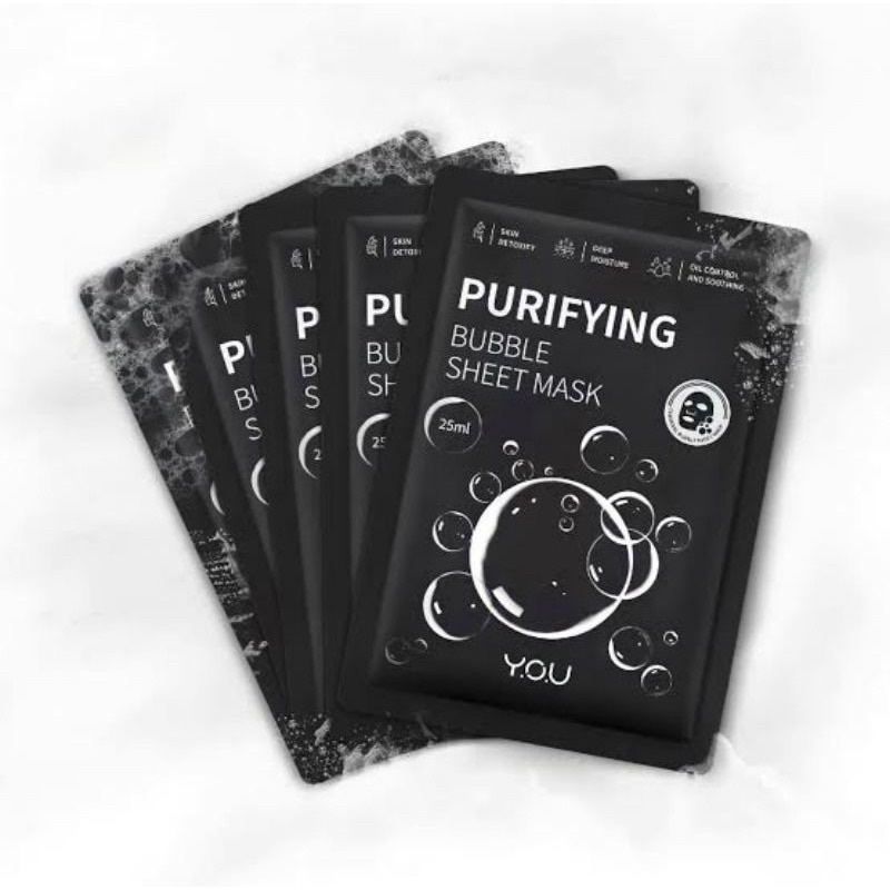 SIAP KIRIM‼️YOU BUBBLE SHEET MASK || Y.O.U PURIFYING BUBBLE SHEET MASK BUBBLE DETOX MASKER