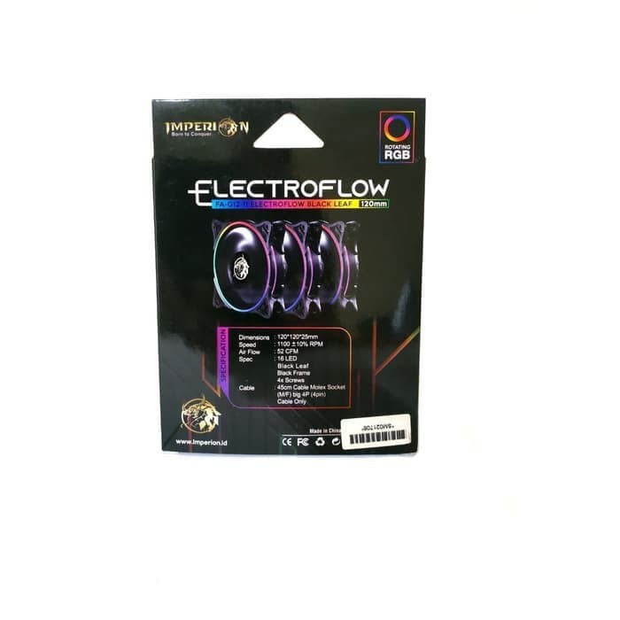 IMPERION ELECTROFLOW Fan Case RGB - FAN CASING 12CM ROTATING RGB AUTO