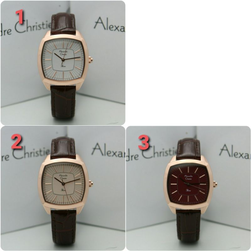 ORIGINAL GARANSI RESMI JAM TANGAN WANITA ALEXANDRE CHRISTIE CEWEK KULIT ALEXANDER CRISTIE AC ETTK
