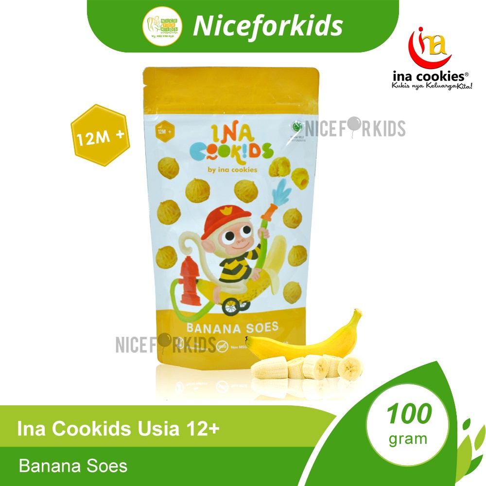 Ina Cookids Camilan Soes Rasa Buah dan Sayuran Usia 8+ dan 12+ / Cemilan Bayi