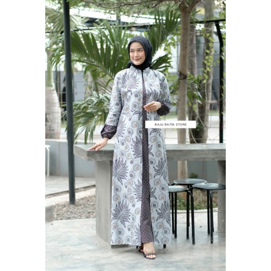 Maura Couple - Sania Ruffle Batik Couple ori Ndoro jowi DNT Garansi Termurah Shopee - Couple Aulia-Gamis Pari Abu