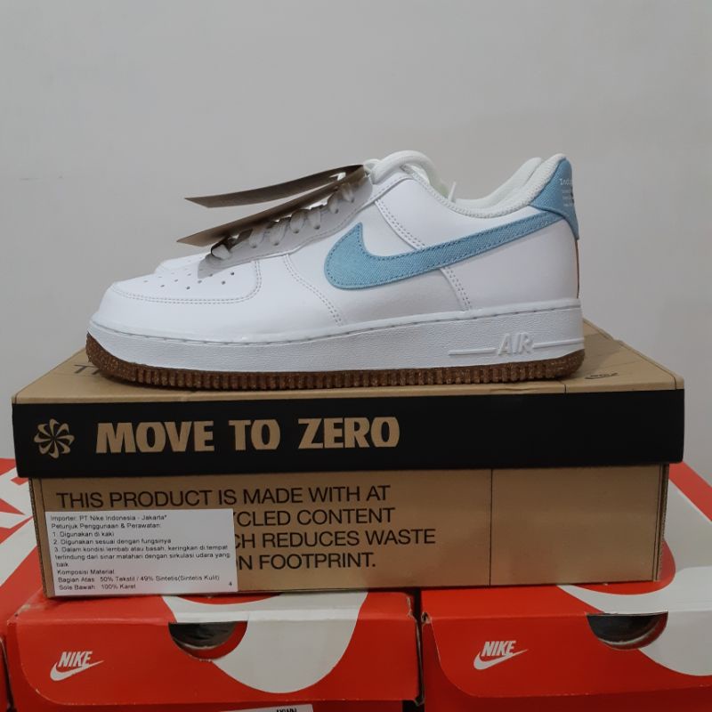 Nike Air Force 1 07 LV8 "INDIGO" White/Obsidian Original