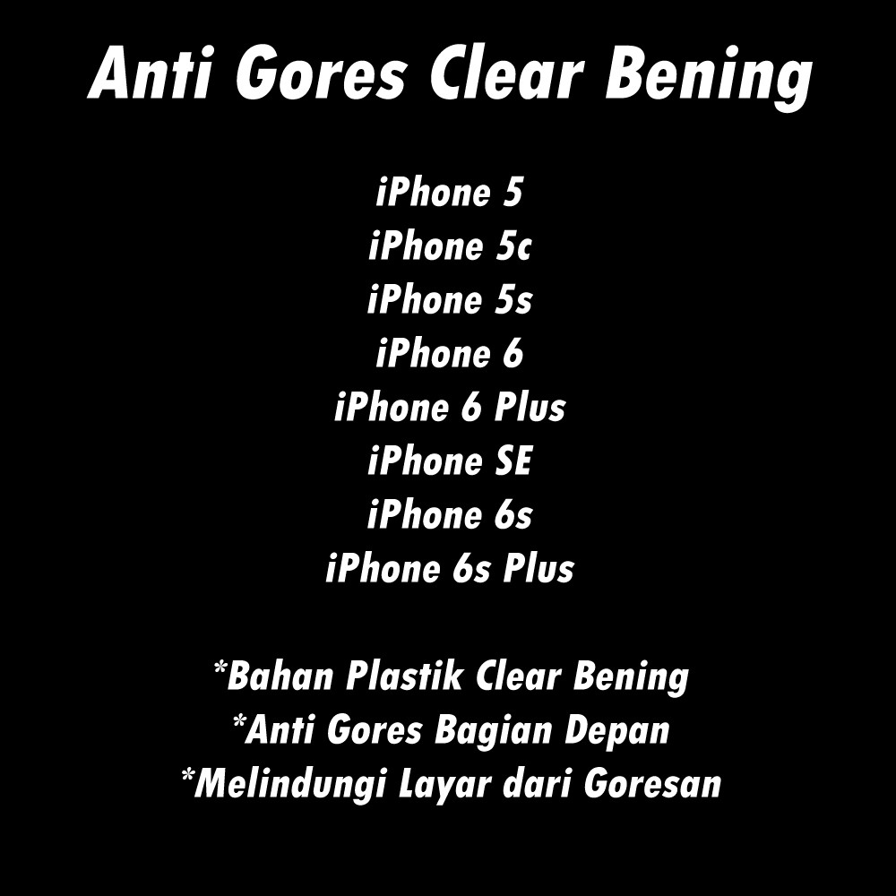 Anti Gores Clear Bening Apple iPhone