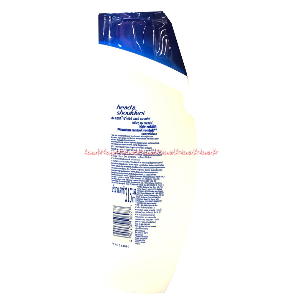 Head &amp; Shoulders Men Hair Retain 300ml Shampoo Anti Ketome Shampo Anti Dandruff Buat Pria