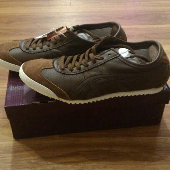 ONITSUKA TIGER MEXICO DELUXE 66 BROWN - ONITSUKA TIGER JAPAN SEPATU ONITSUKA TIGER KULIT ASLI