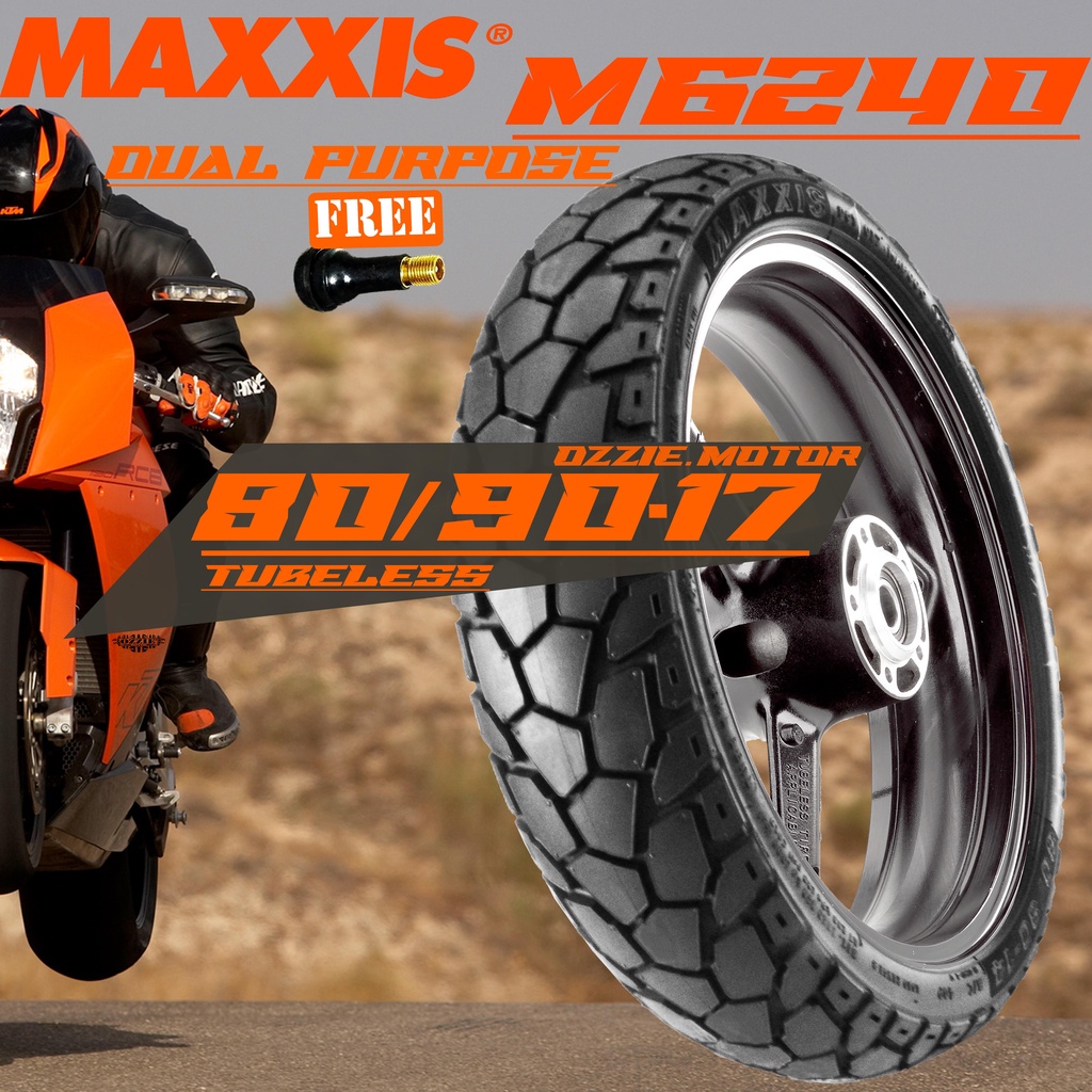 BAN MOTOR MAXXIS DUAL PURPOSE CROSS M6239 M6240 80/90-17 MOTOR BEBEK