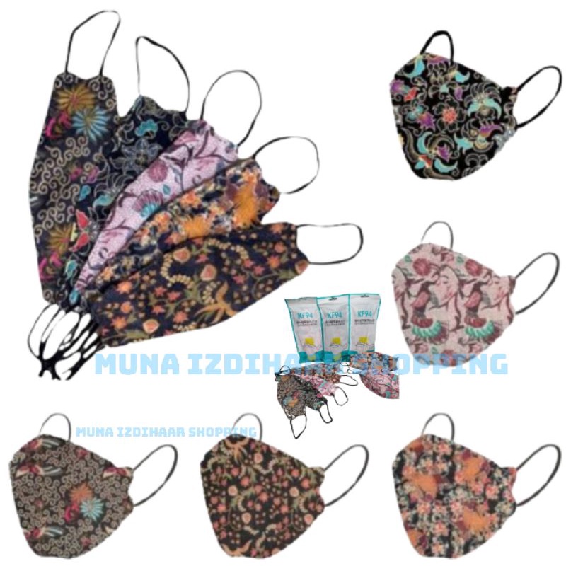 (ISI 10PCS) Masker kf94 Batik 4ply  / Masker Batik KF 94 Batik isi 10