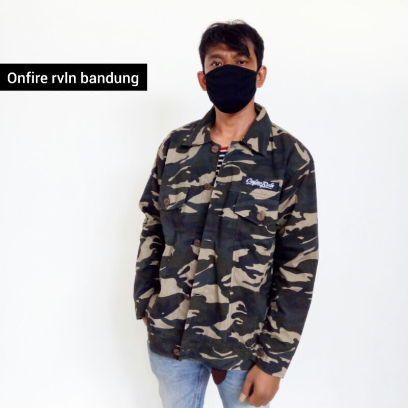 Jaket pria camo loreng army original onfire