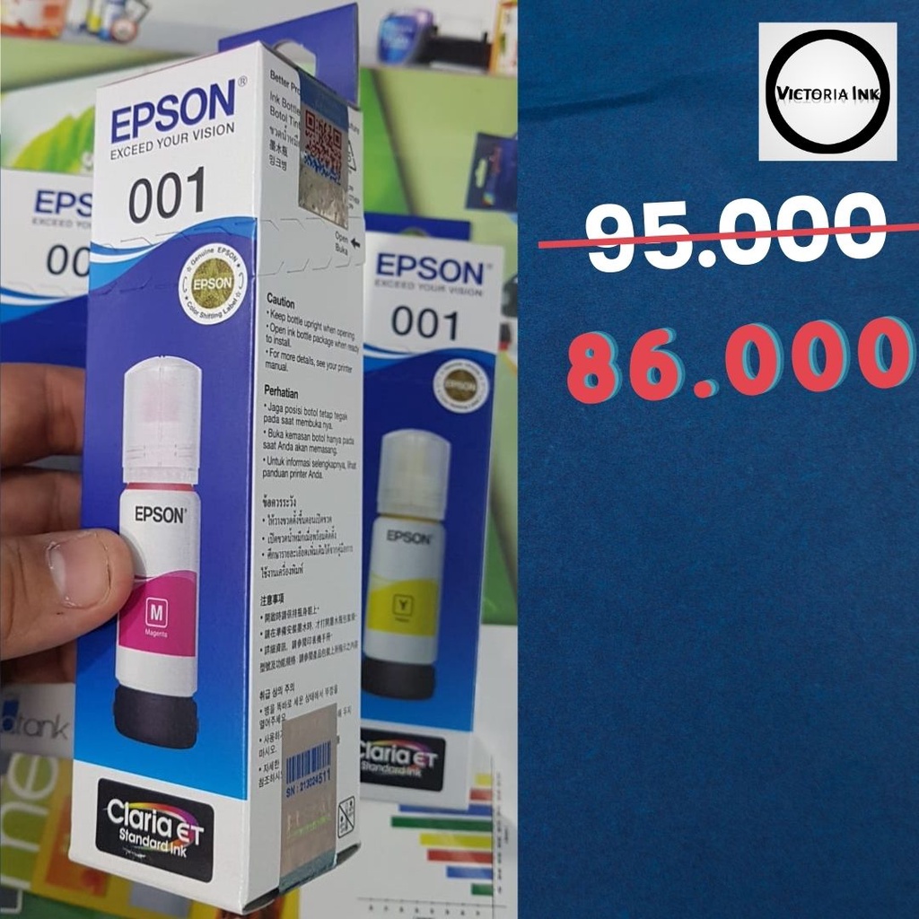 Tinta Epson 001 1 set 001 L3210 L4150, L4160, L6160, L6170, L6190 tinta epson original 001 Original