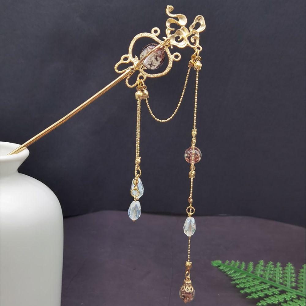 Needway Rambut Stik Rambut Garpu Vintage Hanfu Wanita Hiasan Kepala Wanita Gaya Cina Drop Earrings