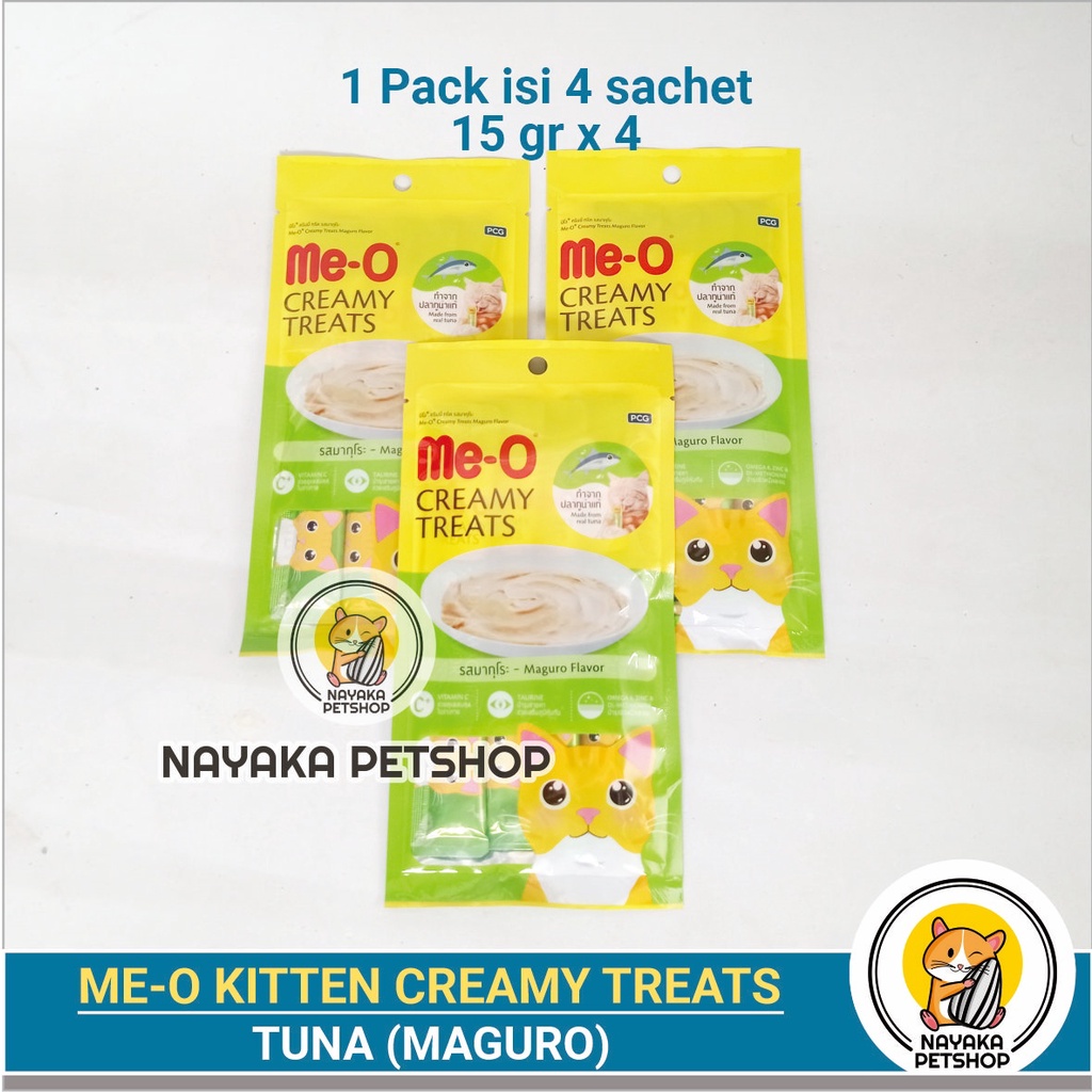 Meo Creamy Tuna Maguro 60 gr Treats Cat Food Snack Kucing Cemilan